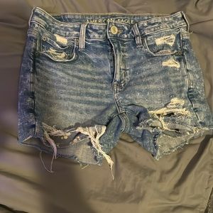 These are hardly worn American Eagle high waisted jeans shorts.